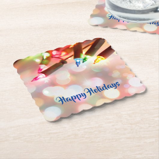 Meerkleurige Twinkle verlicht Kerstmis, bokeh, Kartonnen Onderzetters (Gebogen)