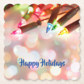 Meerkleurige Twinkle verlicht Kerstmis, bokeh, Kartonnen Onderzetters (Voorkant)