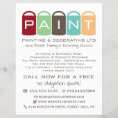 Meerkleurige verfemmers, verf- en decorator flyer (Voorkant)