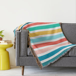 Meerkleurige verticale strepen voor de moderne zom deken