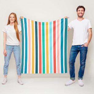 Meerkleurige verticale strepen voor de moderne zom fleece deken