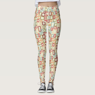 Meerkleurige vierkantspatronen leggings