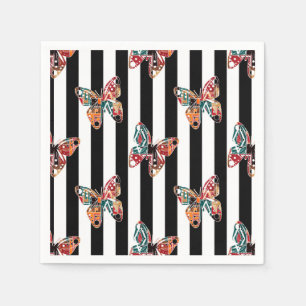 Meerkleurige vlinder servet