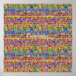 Meerkleurige vredessymbolen patroon Thunder_Cove Poster