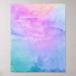 Meerkleurige Waterverf Duo Abstract schilderen Poster