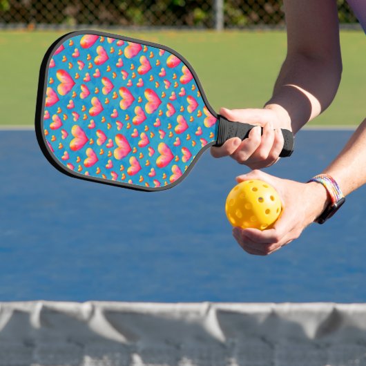 Meerkleurige Waterverf Harten Pickleball Paddle (Insitu)
