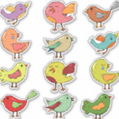 Meerkleurige zangvogels Thunder_Cove Sticker (Voorkant)