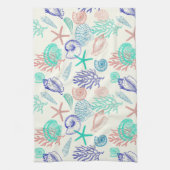Meerkleurige zeeschelpen theedoek (Verticaal)