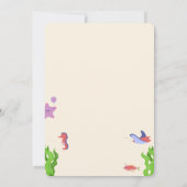 Meermaid Birthday Party Invitation, Zee Kaart (Achterkant)