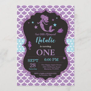 Meermaid Birthday-uitnodiging onder de Zee partij Kaart