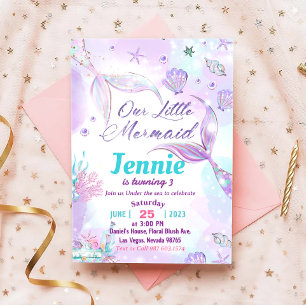 Meermaid Birthday-uitnodiging onder de Zee partij Kaart