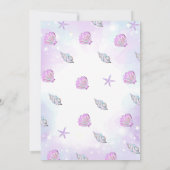 Meermaid Birthday-uitnodiging onder de Zee partij Kaart (Achterkant)