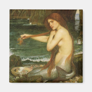 Meermin door JW Waterhouse, het Victoriaans Art. Magneet