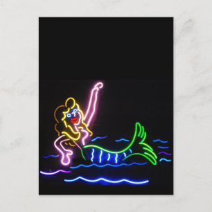 Meermin in Neon Briefkaart