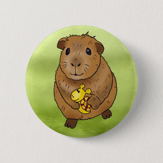 Meerschweinchen mit Schnecke Button (Voorkant)
