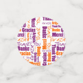 Meertalig bedankt Typografie Word Collage Confetti (Kleine voorkant)