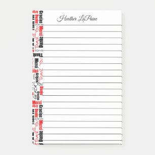 Meertalig bedankt voor uw Typografie Word Cloud Post-it® Notes