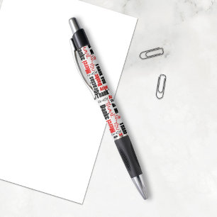 Meertalig bedankt Word Cloud Black White Pen