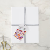 Meertalig Dank je wel Typografie Paars Sinaasappel Cadeaulabel (Met Touw)