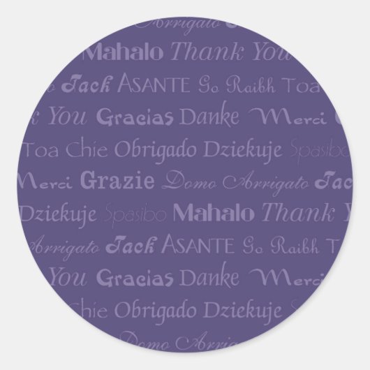 Meertalig Dank u Sticker (Voorkant)