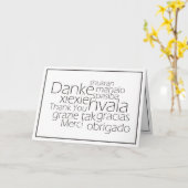 Meertalige bedankkaart kaart (Gele Bloem)