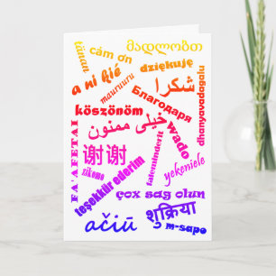 Meertalige dank U hebt talen ombré kleurrijk Kaart