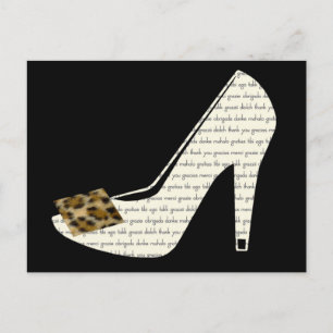 Meertalige Dank u Leopard Print Schoen Briefkaart