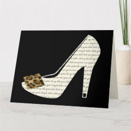 Meertalige Dank u Leopard Print Schoen Kaart