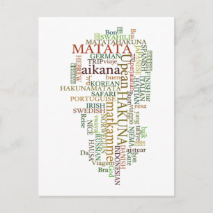 Meertalige Hakuna Matata Global Word Cloud Art Briefkaart
