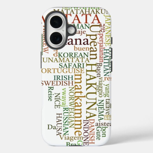 Meertalige Hakuna Matata Global Word Cloud Art Case-Mate iPhone Case (Achterkant)