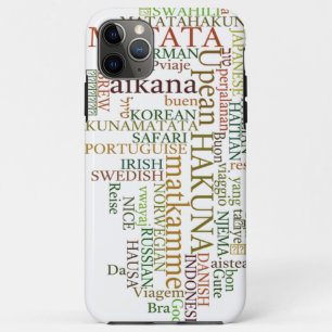 Meertalige Hakuna Matata Global Word Cloud Art iPhone 11 Pro Max Hoesje