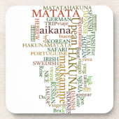 Meertalige Hakuna Matata Global Word Cloud Art Drankjes Onderzetter (Voorkant)
