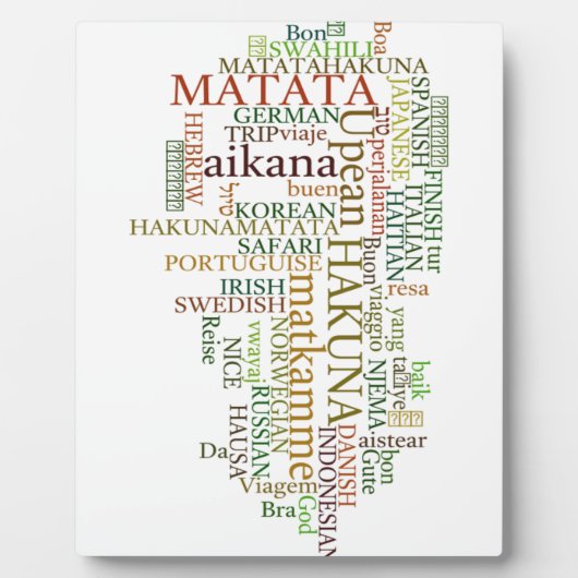 Meertalige Hakuna Matata Global Word Cloud Art Fotoplaat (Voorkant)