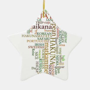 Meertalige Hakuna Matata Global Word Cloud Art Keramisch Ornament