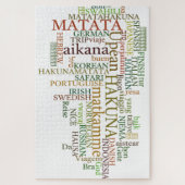 Meertalige Hakuna Matata Global Word Cloud Art Legpuzzel (Verticaal)