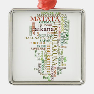 Meertalige Hakuna Matata Global Word Cloud Art Metalen Ornament