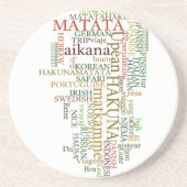 Meertalige Hakuna Matata Global Word Cloud Art Zandsteen Onderzetter (Voorkant)
