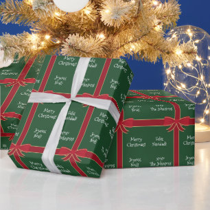 Meertalige kerst rood en groen cadeaupapier