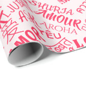 Meertalige Liefde Tekst Verpakking Papier Aangepas (Rol Hoek)