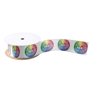 Meertalige regenboogvrede Satijn Lint
