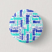 Meertalige typografie Blues Ronde Button 3,2 Cm (Voorkant)