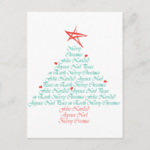 Meertalige Vrolijke Kerstmis! Feestdagenkaart