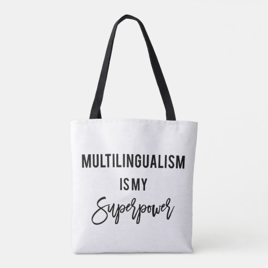 Meertaligheid is mijn Superpower Polyglot Canvas t Draagtas (Achterkant)