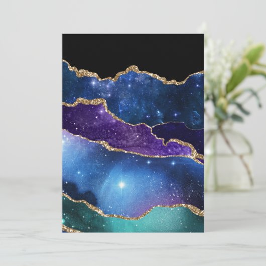 Meervoudig geplateerde Agate Stone Galaxy Sparkly  Bedankkaart (Staand voorkant)