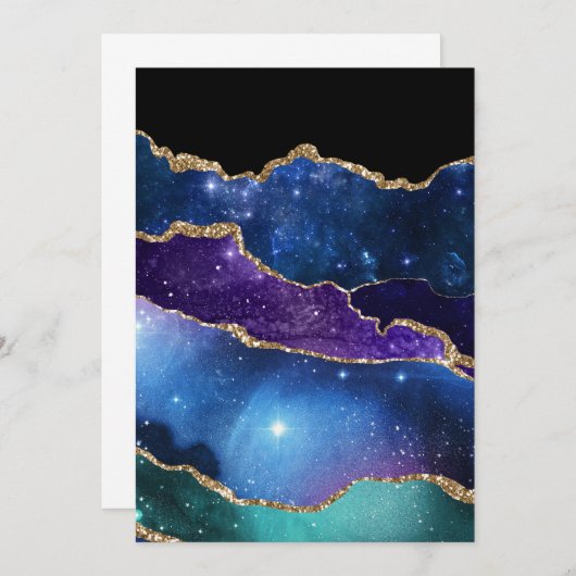 Meervoudig geplateerde Agate Stone Galaxy Sparkly  Bedankkaart (Voorkant / Achterkant)
