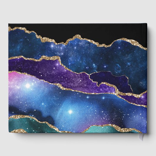 Meervoudig geplateerde Agate Stone Galaxy Sparkly  Gastenboek (Achterkant)