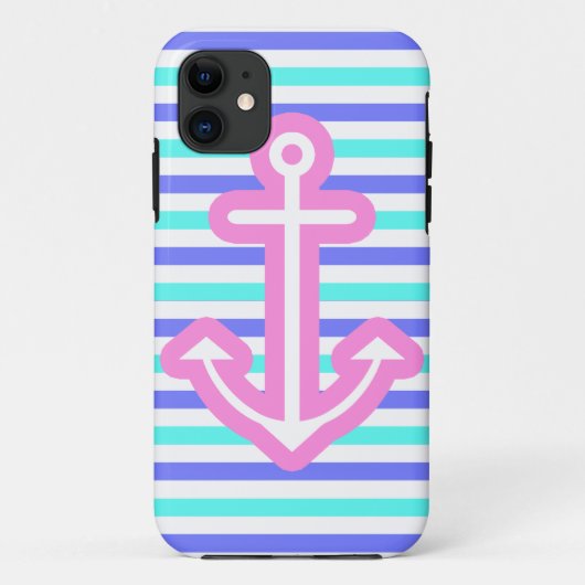 Meervoudig lichtroze anker Case-Mate iPhone case (Achterkant)