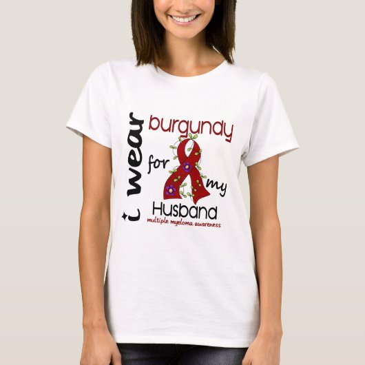 Meervoudig myeloom dat ik BURGUNDY heb DRAAG voor  T-shirt (Voorkant)