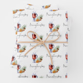 Meervoudig Wijnpatroon, kerstscript Inpakpapier Vel (In situ)