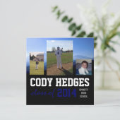 Meervoudige Foto-Afstuderen-uitnodiging Kaart (Staand voorkant)